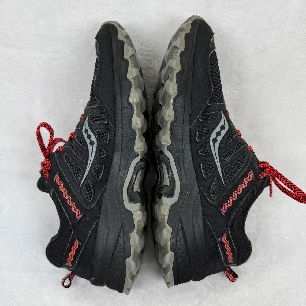 Saucony Excursion TR12 GTX Womens 10‎ Black Red Gore-Tex Trail Running S10453-1